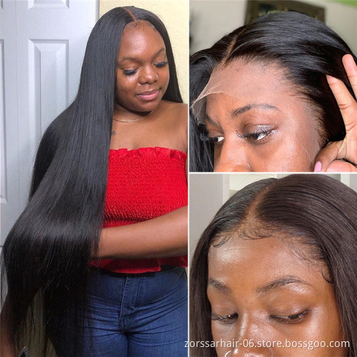 Wholesale Straight Brazilian Hair HD Lace Wigs,full lace frontal wig with baby hair,Virgin human hair wigs for black women